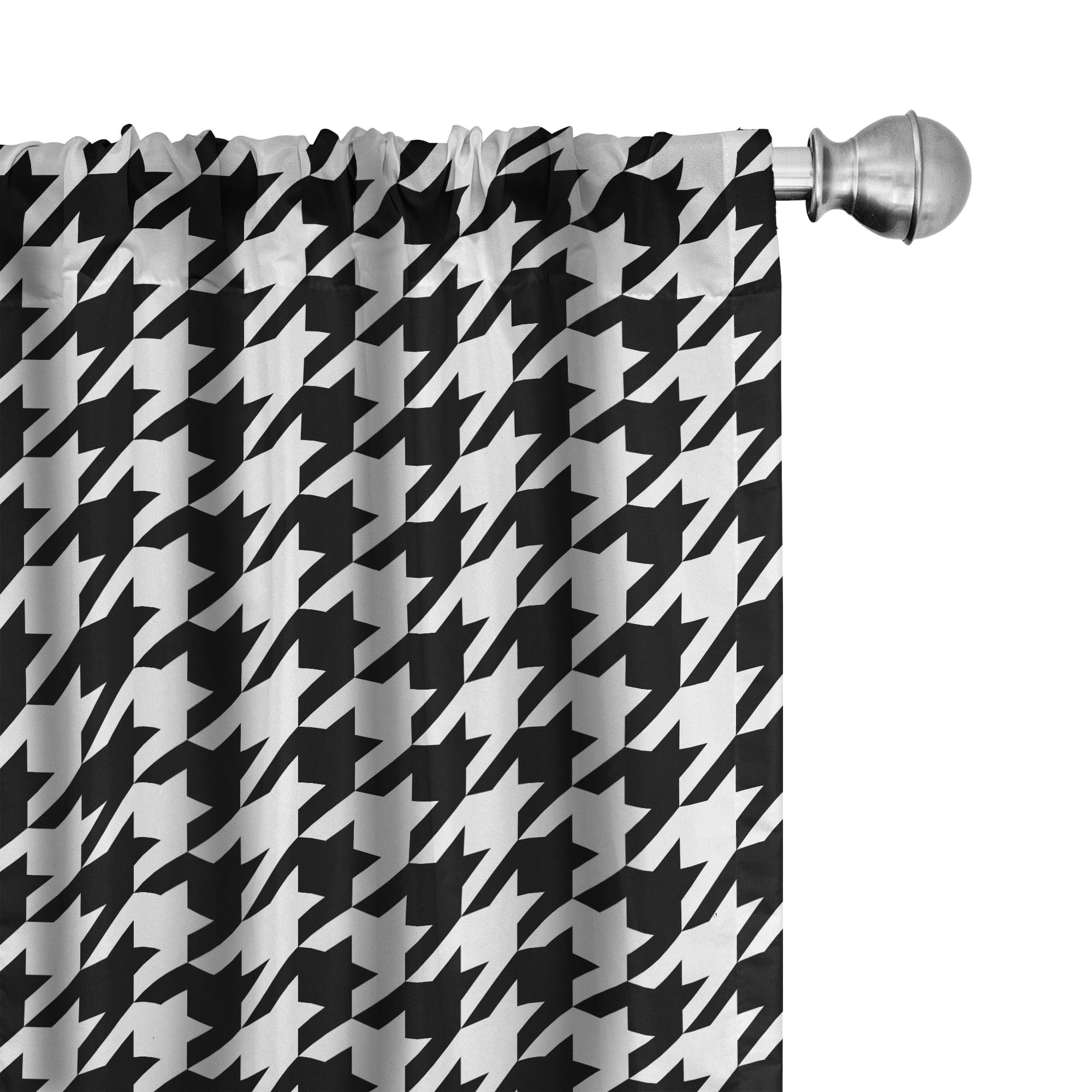 Ambesonne Modern Curtains, Illustration of Bizarre Shapes Houndstooth Inspired Graphics, Window Treatments 2 Panel Set for Living Room Bedroom, Pair