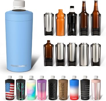 Frost Buddy XL Can Cooler - Fits 12/16/20/24 oz Cans & Bottles (Baby Blue) | Keeps drinks chilled 12+ hrs | No sweat, no condensation | Fits slim & standard cans | Durable, portable design