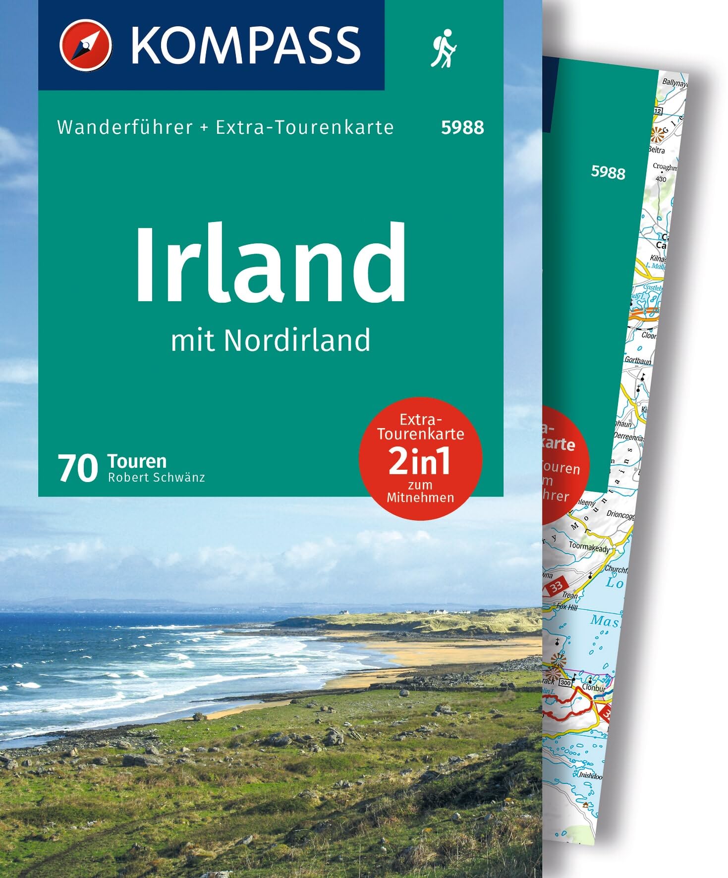 KOMPASS Wanderführer Irland mit Nordirland, 70 Touren mit Extra-Tourenkarte: GPS-Daten zum Download