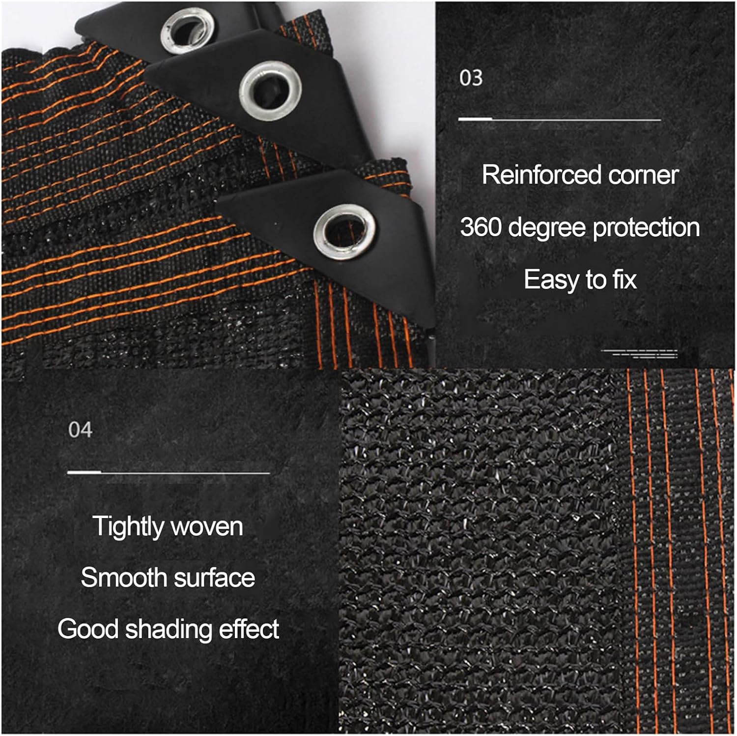 Sunblock Netting,Anti-uv Shade Net,Shade Sail,95% Shade Cloth,Windproof Netting for Patio,with Grommets,for Garage,pergola,Breathable,Anti-Aging,2x6m/6.6x19.7ft