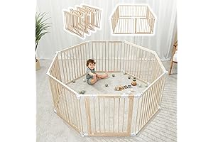 Comfy Cubs Baby Gate Playpen, Foldable Shape and Size Adjustable Playard