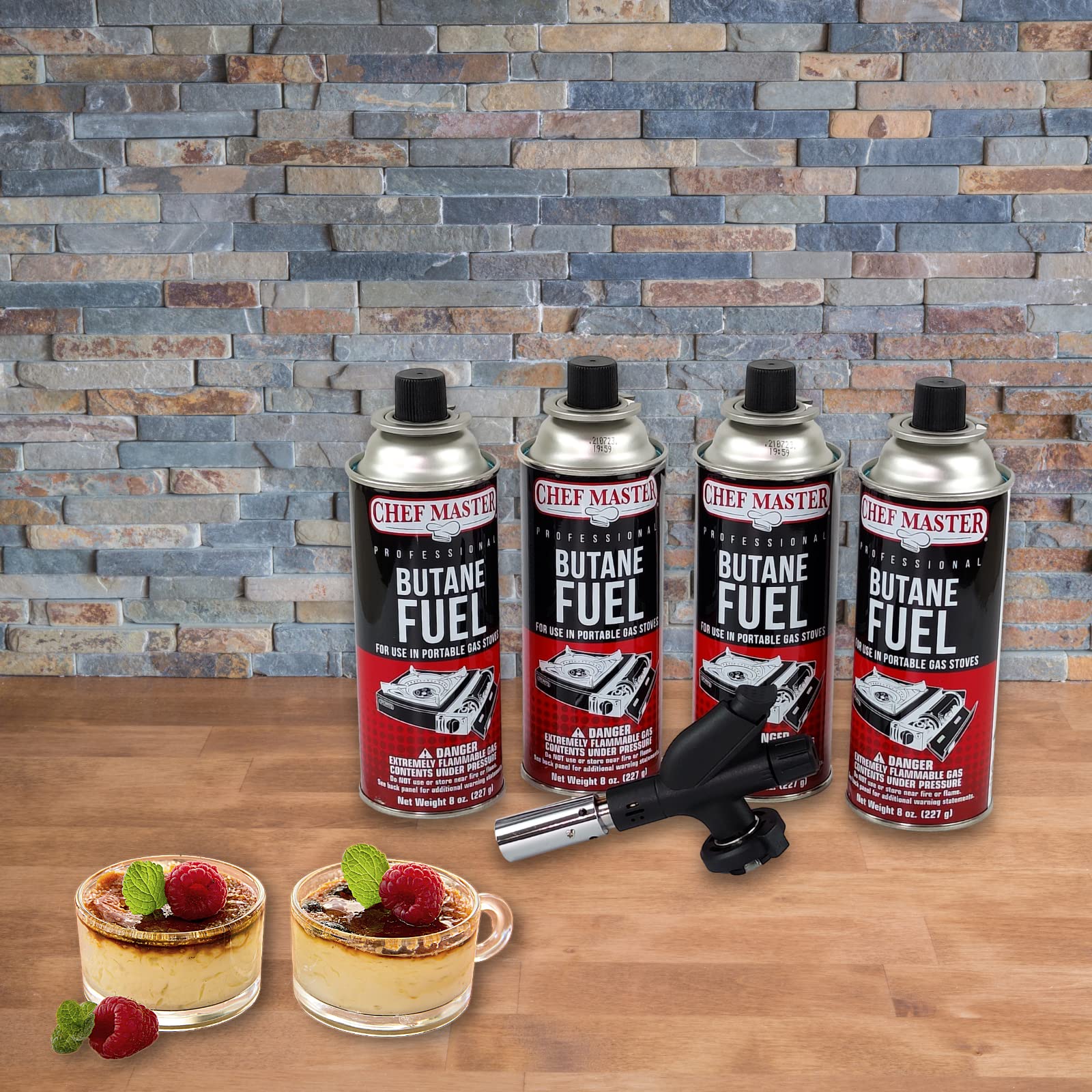 Chef Master 90014 Butane Torch Includes 4 x Fuel Canisters Chef's