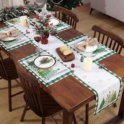 Miniatura 8 de U'Artlines Waterclor Buffalo - Juego de 4 manteles individuales de vinilo antideslizante para invierno para exteriores, interiores, hogar, fiesta,