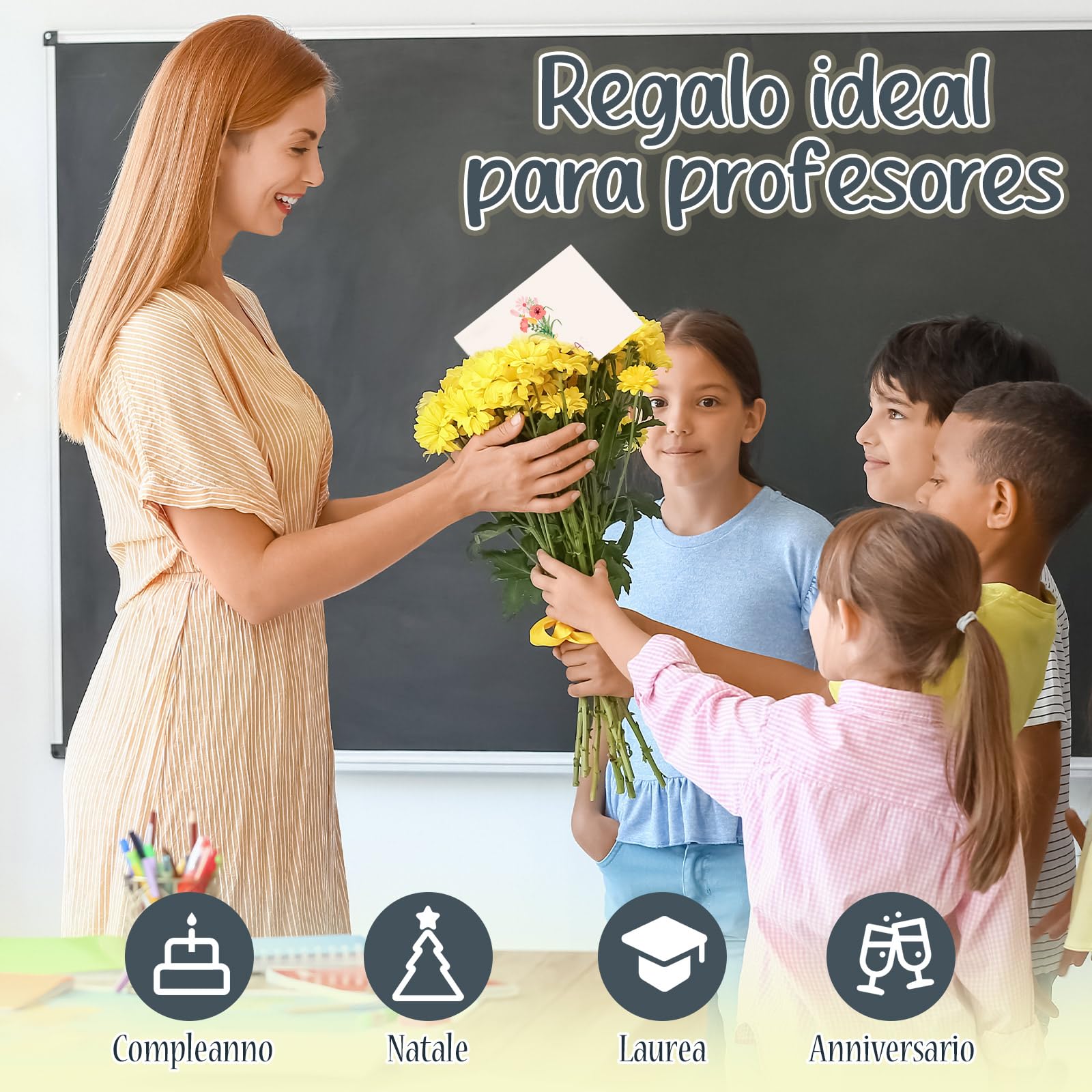 Jadive Marcapáginas Profesora Acero Inoxidable 3 Sets Regalo Maestra Primaria Llaveros Tarjetas Sobres Kraft
