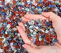 Vista 2 de LAIDANLA 1 libra (450 gramos) de grava de acuario de cristal de 7 chakras, piedras pulidas y talladas en bruto, piedras de cristal irregulares