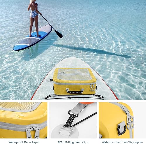 Miniatura 12 de Bolsa térmica impermeable de PVC para paddleboard, 12 latas, enfriador aislado suave para paddleboard, camping, kayak Azul oscuro