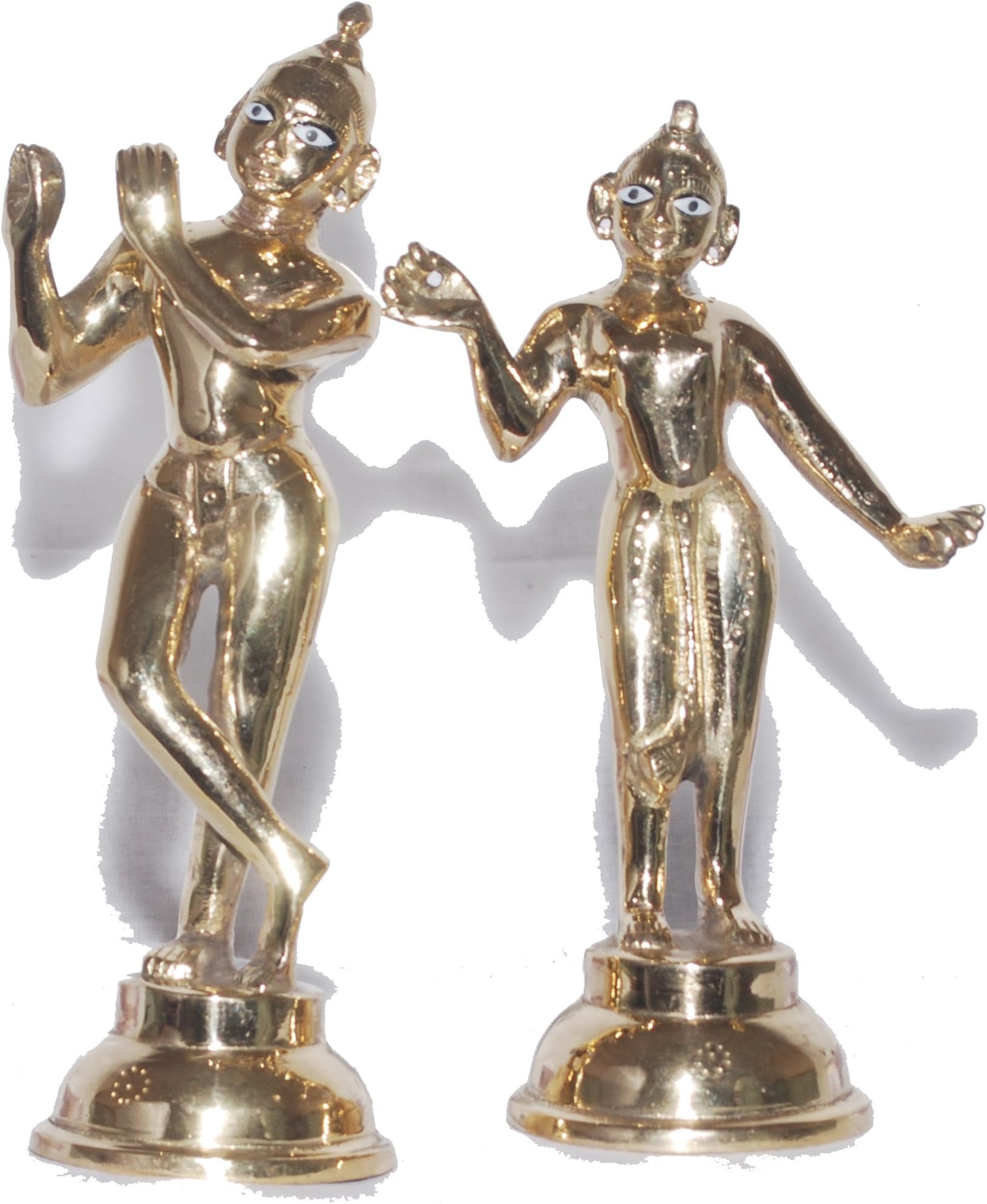 Vrindavan Bazaar Radha and Krishna Brass Deity 6"