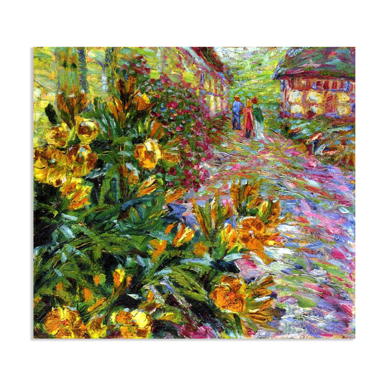 RXNHGJDS Emil Nolde Canvas Print Wall Art Famous Flowers Oil Paintings Reproduction Yellow Flowering Shrub Emil Nolde Poster for Living Room Bedroom Home Decor 70x70cm(28x28in) Frameless