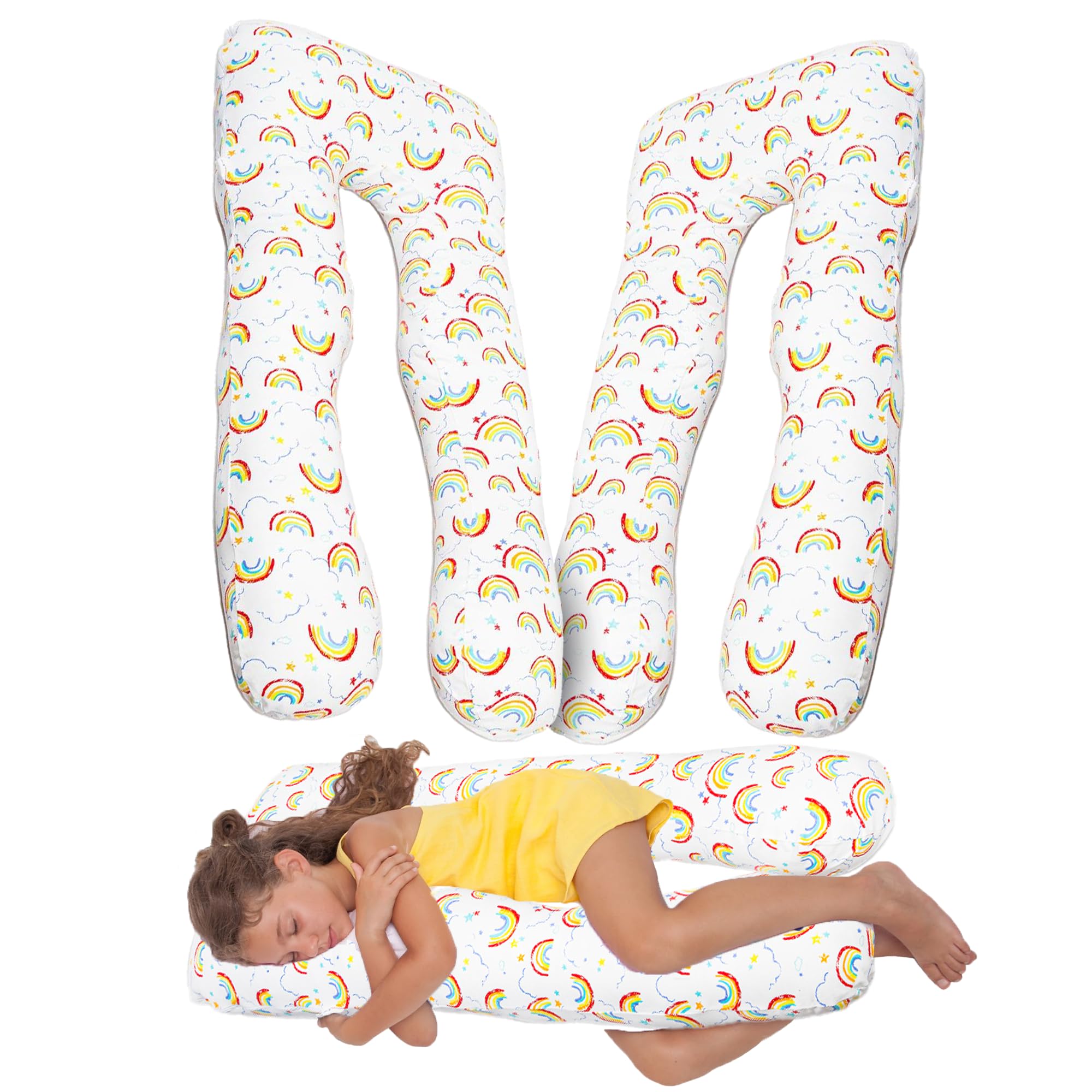 Coussin Anti-stress Enfant MKS Coussin Enfant 60x126 Cm - Coussin Positionnement Latéral - Anti-Stress - Pour Meilleur Sommeil Enfants Doudou Sommeil Enfant