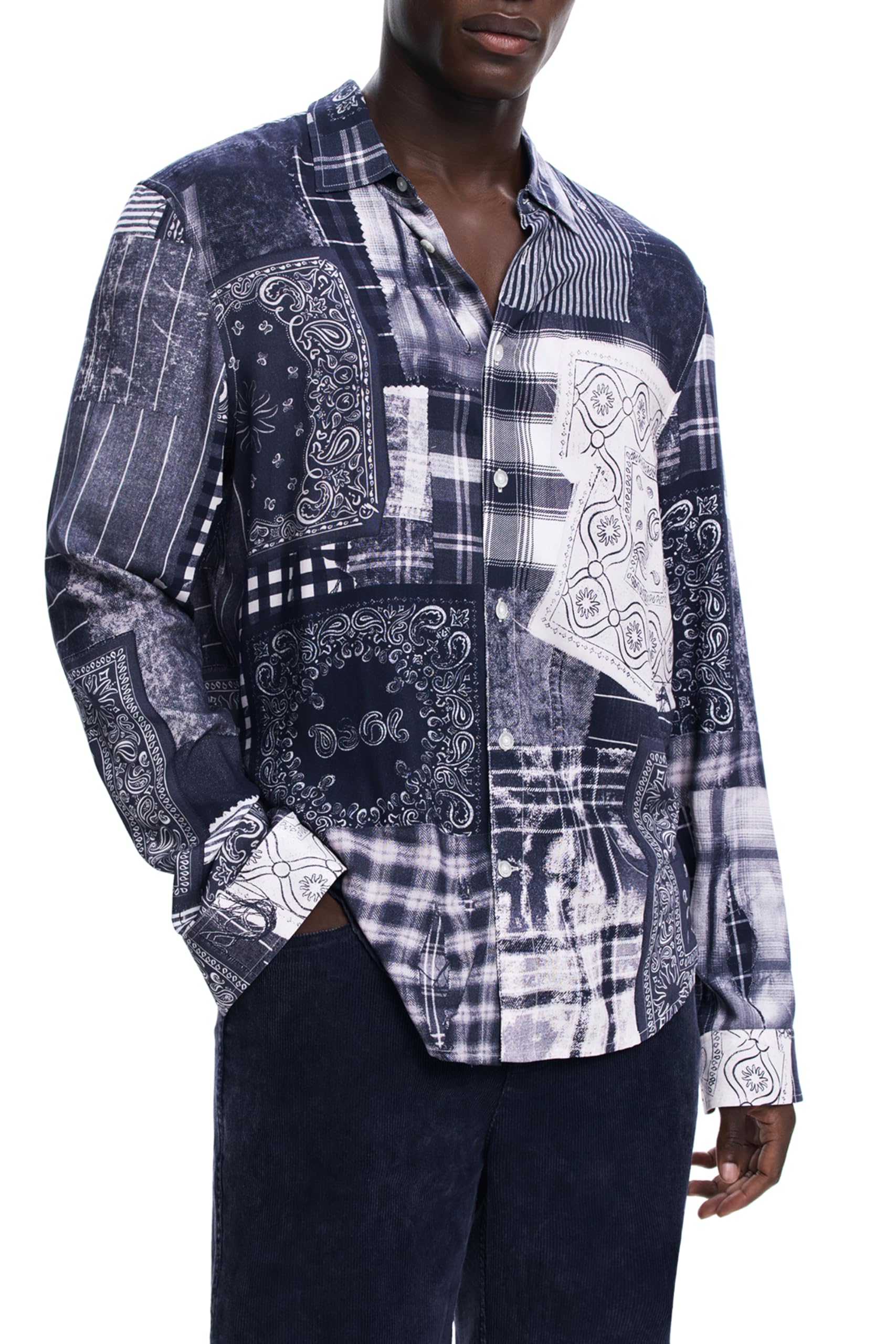 Desigual Herren Cam_Blue Patch T-Shirt