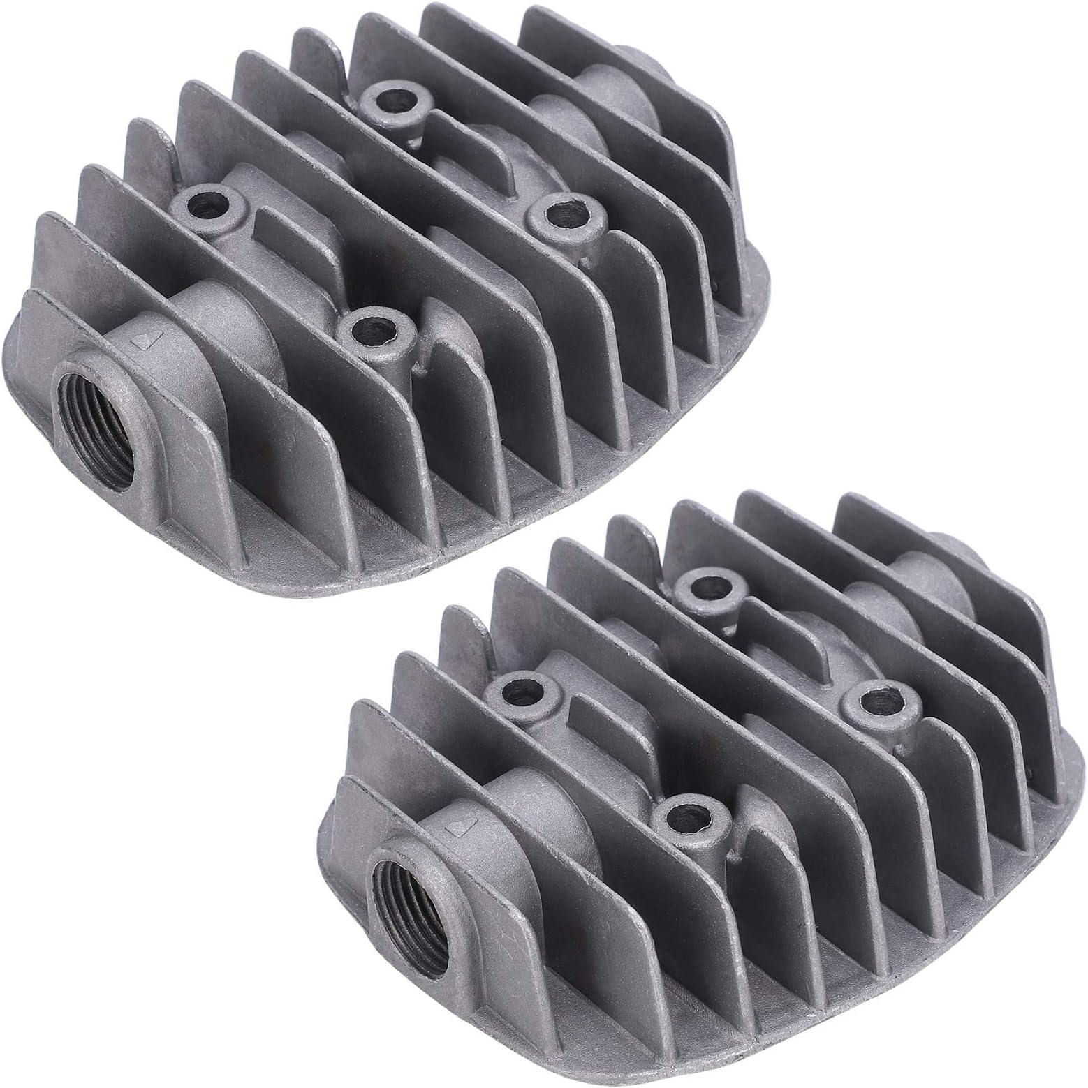 2Pcs Cast Aluminum Air Compressor Cylinder Cover Accessories with Pneumatic Drive Heat Dissipation High Durability Replacement Part