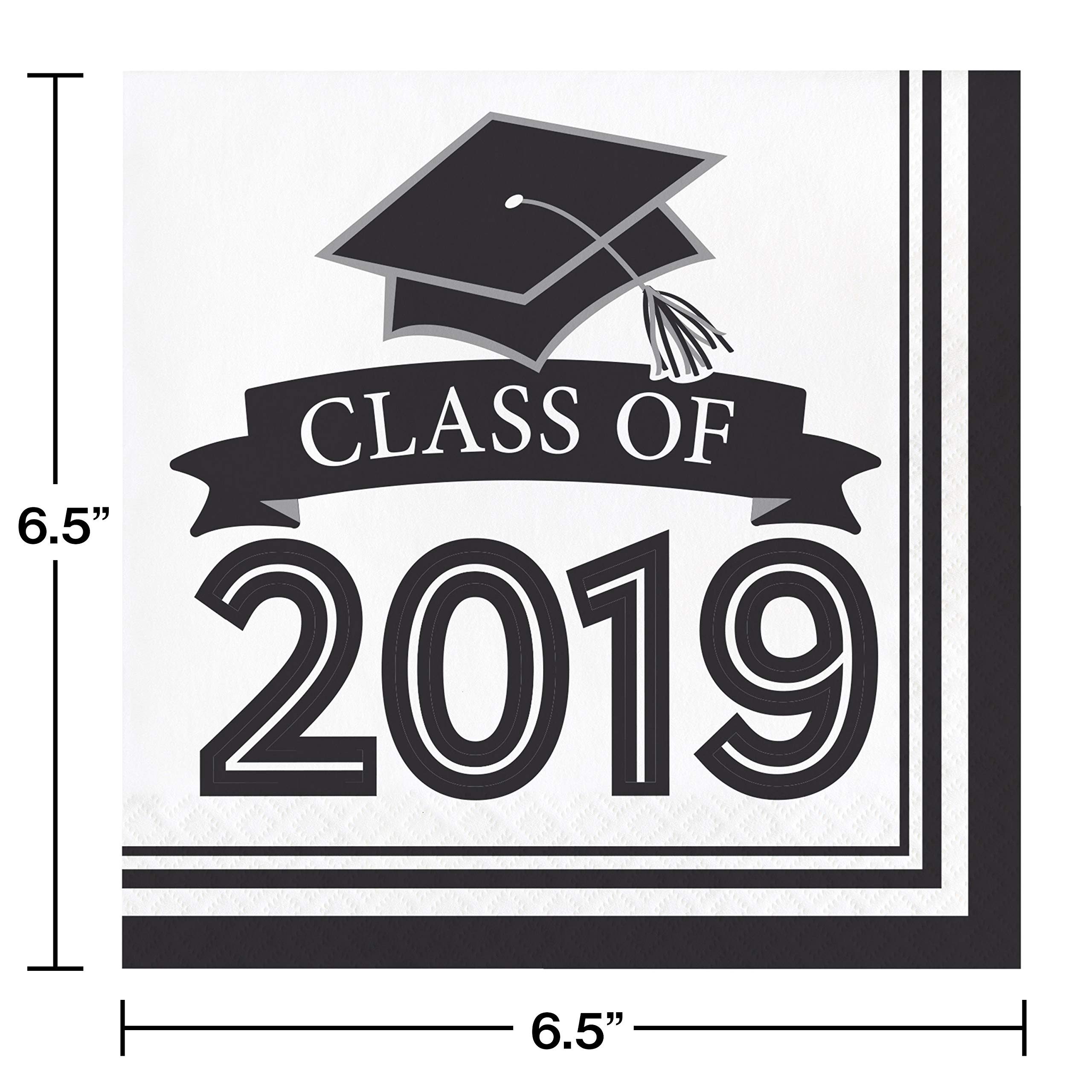 Creative Converting White Class Of 2019 Napkins, 6.5
