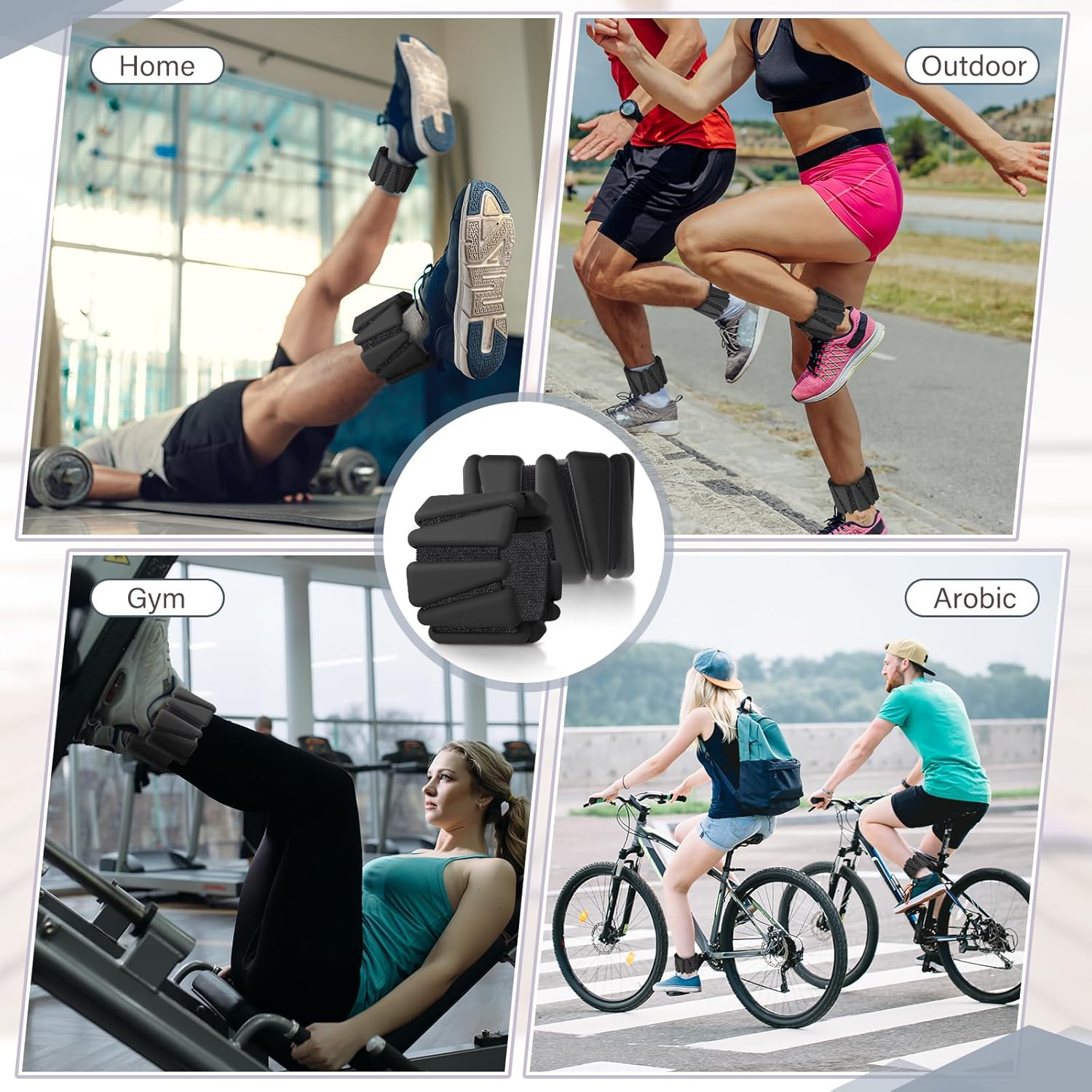 Vinsot Wrist Ankle Weights Set of 2, 4 Lbs, Adjustable Silicone Workout Weights for Women and Men, Wearable Leg Arm Weighted Bracelet for Home Workout Gym Yoga Pilates Swimming Cardio(Black)