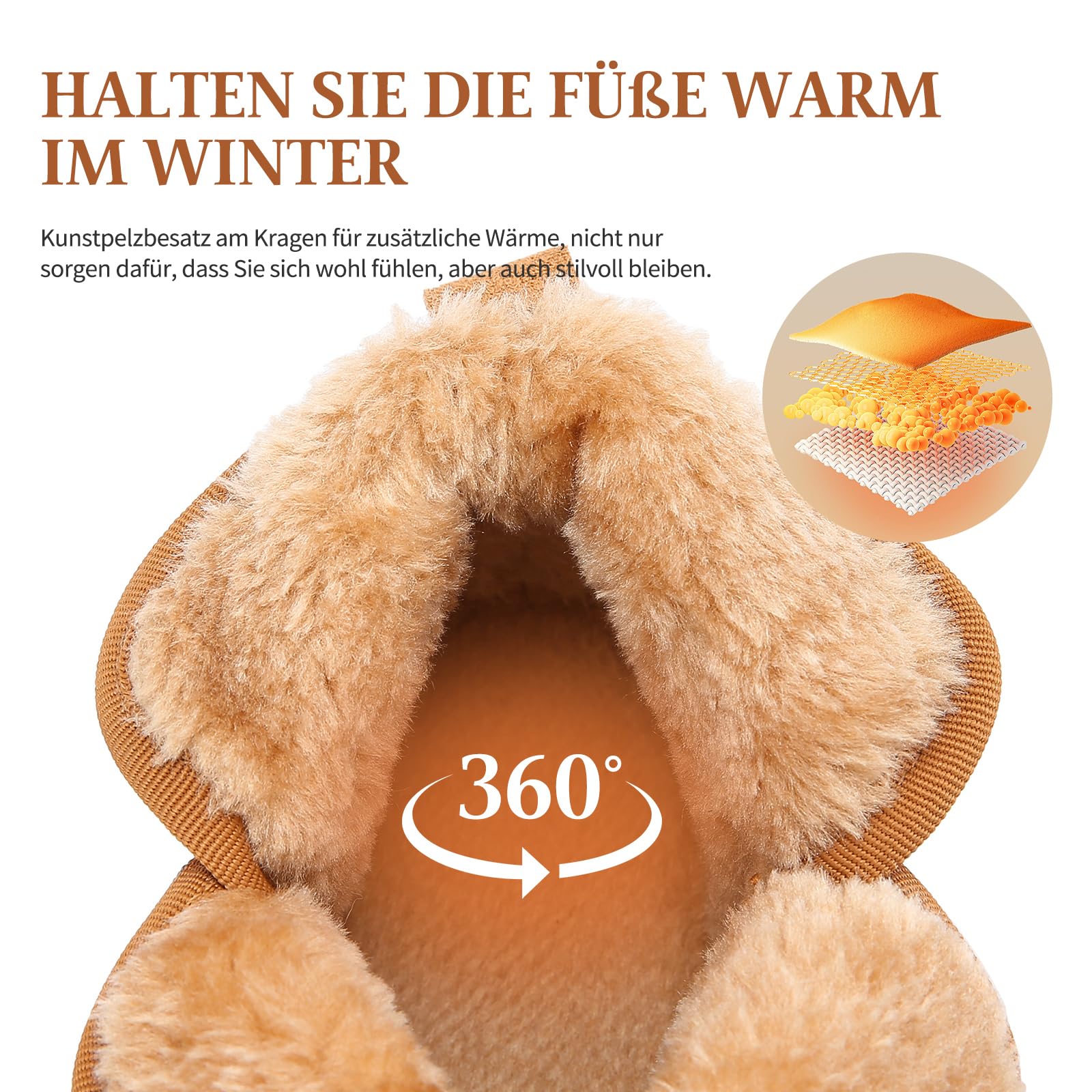 Pelbiuqik Stivali Donna Invernali Classic Platform alla Moda Scarpe da Neve, Impermeabile Caldo con Antisdrucciolo Stivaletti