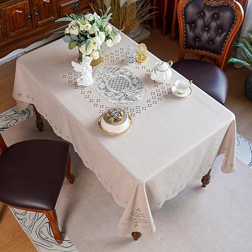 Miniatura 3 de ARTABLE Manteles rectangulares de encaje para decoración de otoño con flores antiguas, mantel de macramé para exteriores, granja, rústico, cocina,