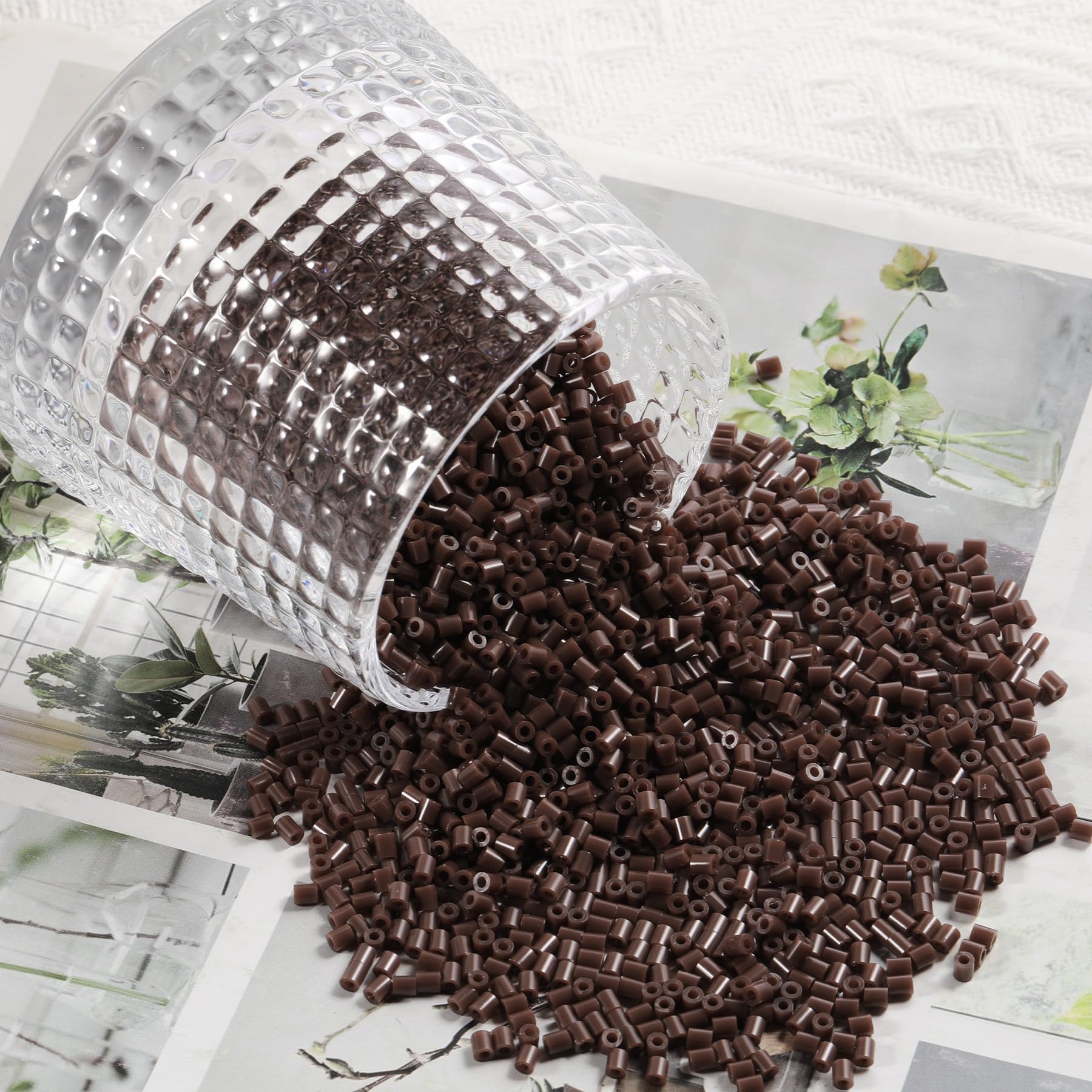 10000Pcs Loose Mini Fuse Beads 2.6mm Bulk Refill Kit Stress Relief Pixel Art 3D Craft Melting Beads for DIY Decor Crafts Creative Handmade Projects (Brown) - Image 4