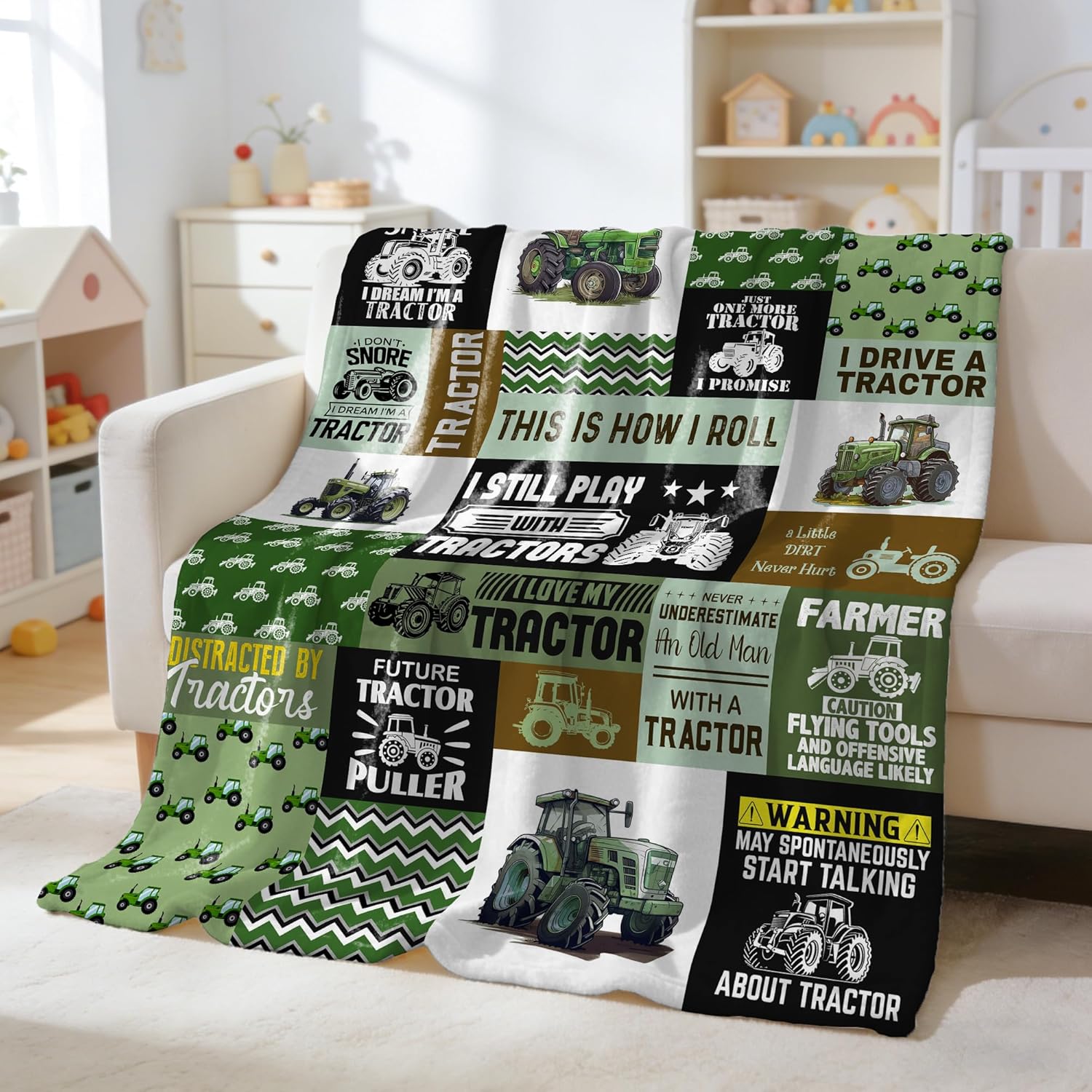 Tractor Blanket Farm Harvester Blankets,Tractor Throw Blanket Gifts for Girls Boys,Ultral Soft Warm Lightweight Car Blanket for Boys Room Decor Bed Sofa,50"x60"for Teens - Image 2