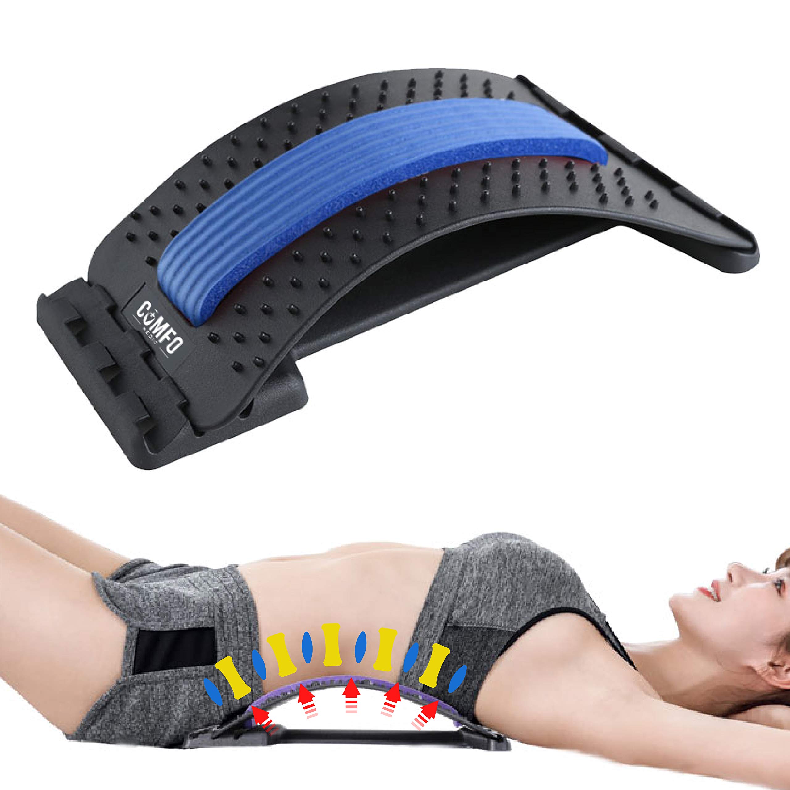 Lower Back Stretcher and Neck Stretcher (2 Pack) - Back Cracker Spine Stretcher - Spine Deck Back Stretcher for Pain Relief - Decompression Lumbar Stretcher Device - Back Stretcher for Posture (2) (1)