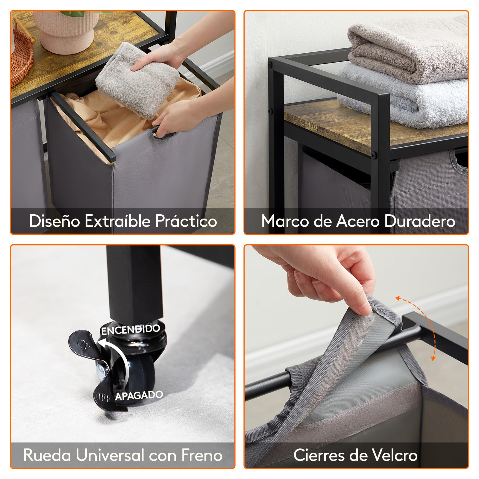 Lifewit Cesto para la Colada con Ruedas, Cestos de Ropa Extraíbles, Balda Superior Grande y Bolsas Extraíbles con Asas, Clasificador de Ropa para Lavadero, Baño, 2 Compartimentos, 95 L, Gris