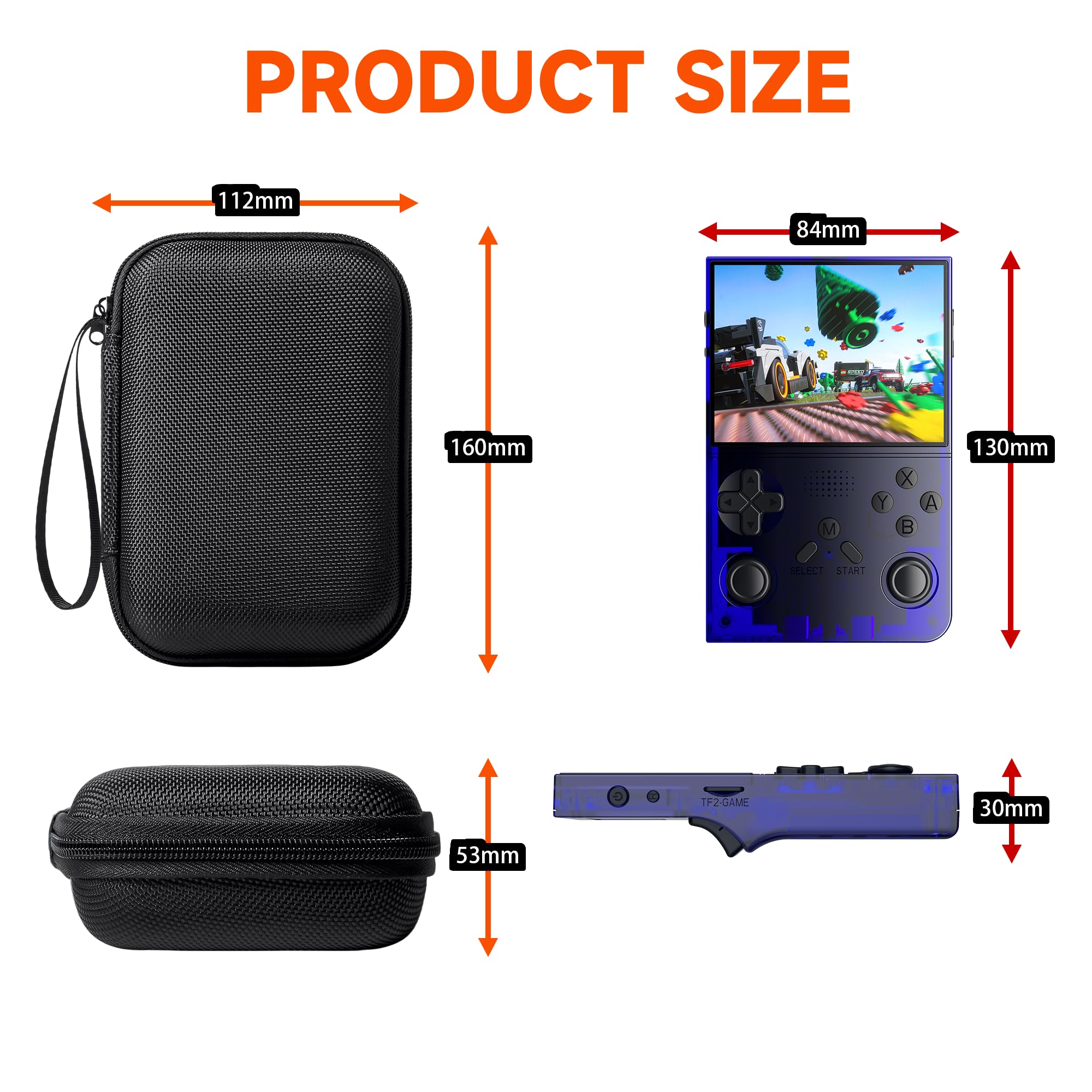 Console di gioco portatile retrò R40 con custodia, sistema open source, schermo IPS da 3,5", oltre 18.000 giochi classici, scheda TF da 128 G, batteria da 3000 mAh, lettore da gioco portatile da