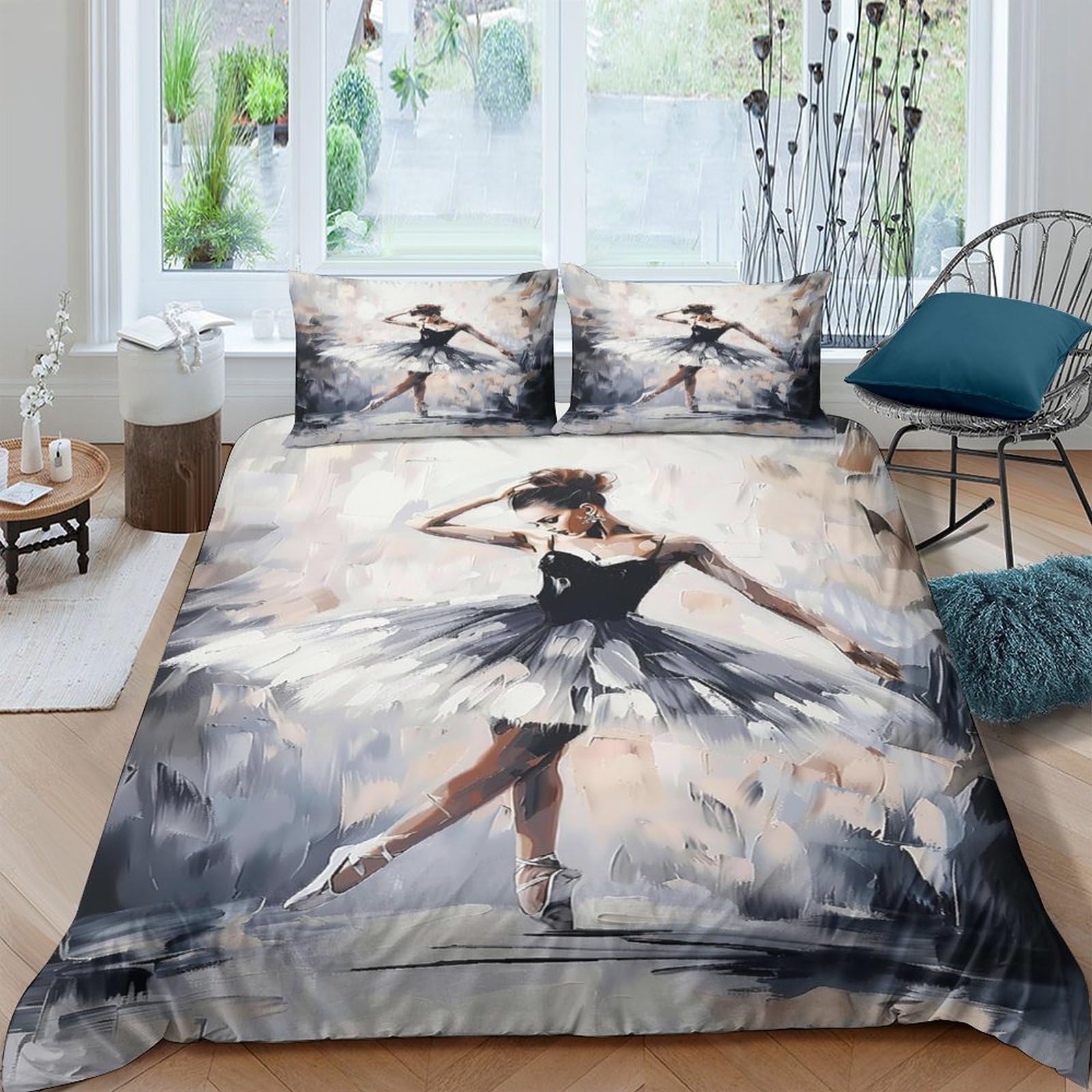 Ctjqhvkz Style-10 3D Printed Ballerina Dance Fitted Sheet Microfiber Artistic Bedroom Decor Ballet Scene Mattress Cover For Adult Teen Single（135X200cm）