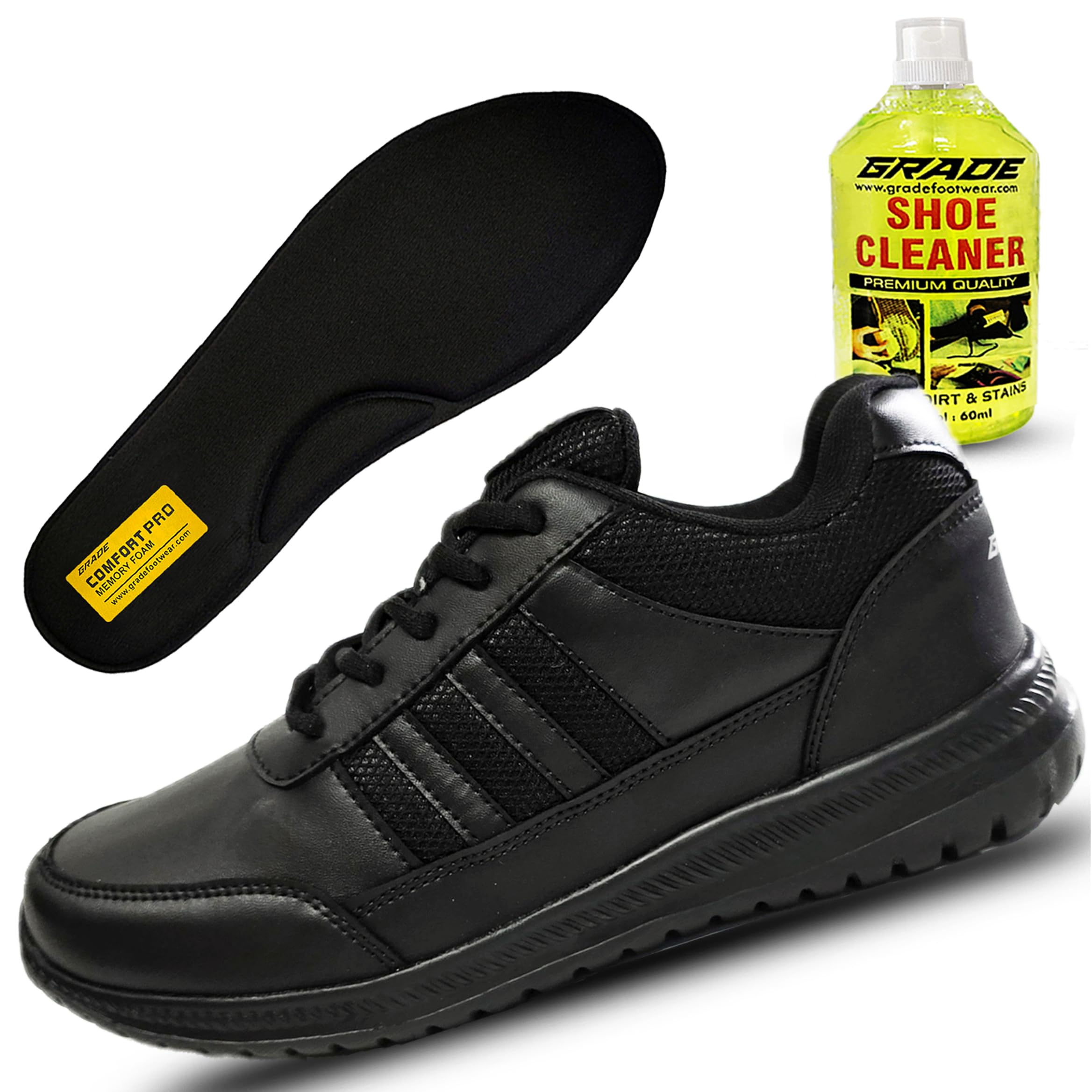 Grade ACTIVE School Shoes for Boys & Girls | Black & White | Boys School Shoes & Girls School Shoes | Lightweight & Comfortable with Memory Foam in Lace | School Shoes for Boys & School Shoes for Girls Uniform (B0DC6G2Z3W) Amazon Price History, Amazon Price Tracker
