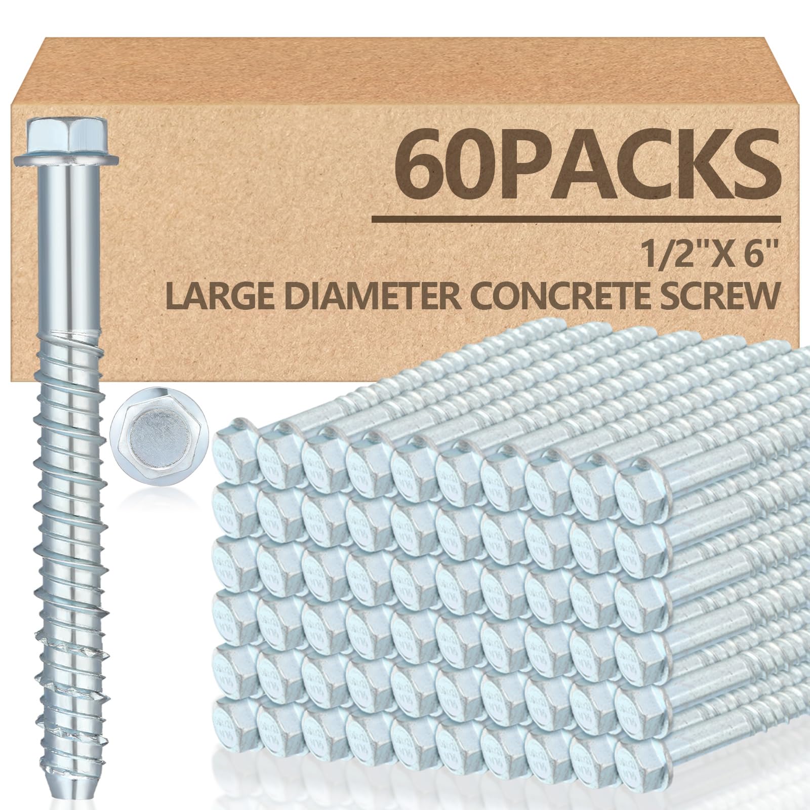 Concrete Anchors & Screws - 50 Pack -27 Concrete Anchors & Screws - 50 Pack -27