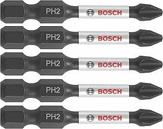 BOSCH ITPH2205 5-Pack 2 In. Phillips #2 Impact Tough Screwdriving Power Bits