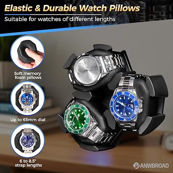 Multi Watch Winder for 6 Automatic Watches, 4 Mode, Quiet Motor, LED Light