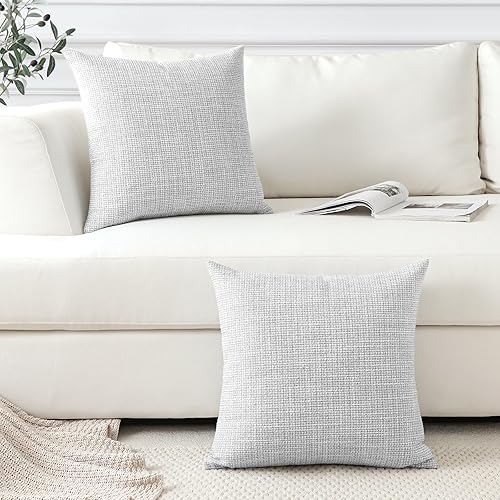 Miniatura 5 de OTOSTAR Juego de 2 fundas de almohada de lino cuadradas decorativas de 24 x 24 pulgadas para decoración del hogar, sofá, dormitorio, automóvil,