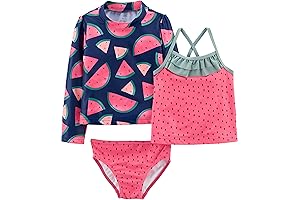 Simple Joys by Carter's Girls' 3-Piece Assorted Rashguard Sets