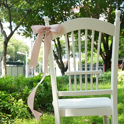 Miniatura 6 de DINDOSAL Cinta de satén de doble cara de 2 pulgadas, cinta gruesa de oro rosa para envolver regalos, boda, ramo de novia, decoración de fiesta de