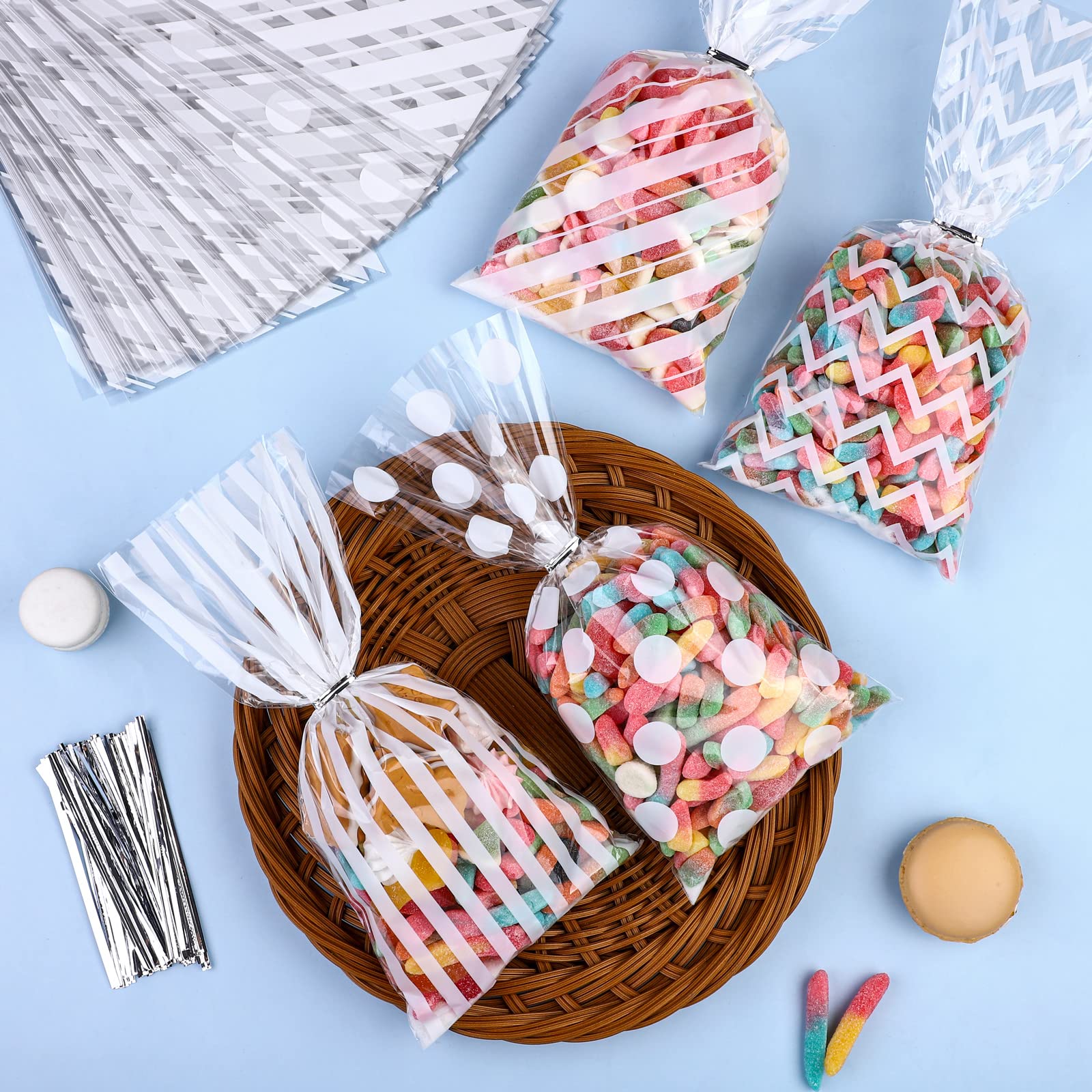 Aodaer - Sacchetti autoadesivi in plastica OPP per dolcetti, sacchetti