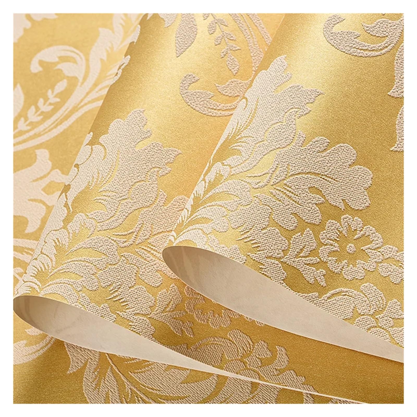 Papier peint intissé 3D jaune pour sublimer le mur de votre salon 53cm