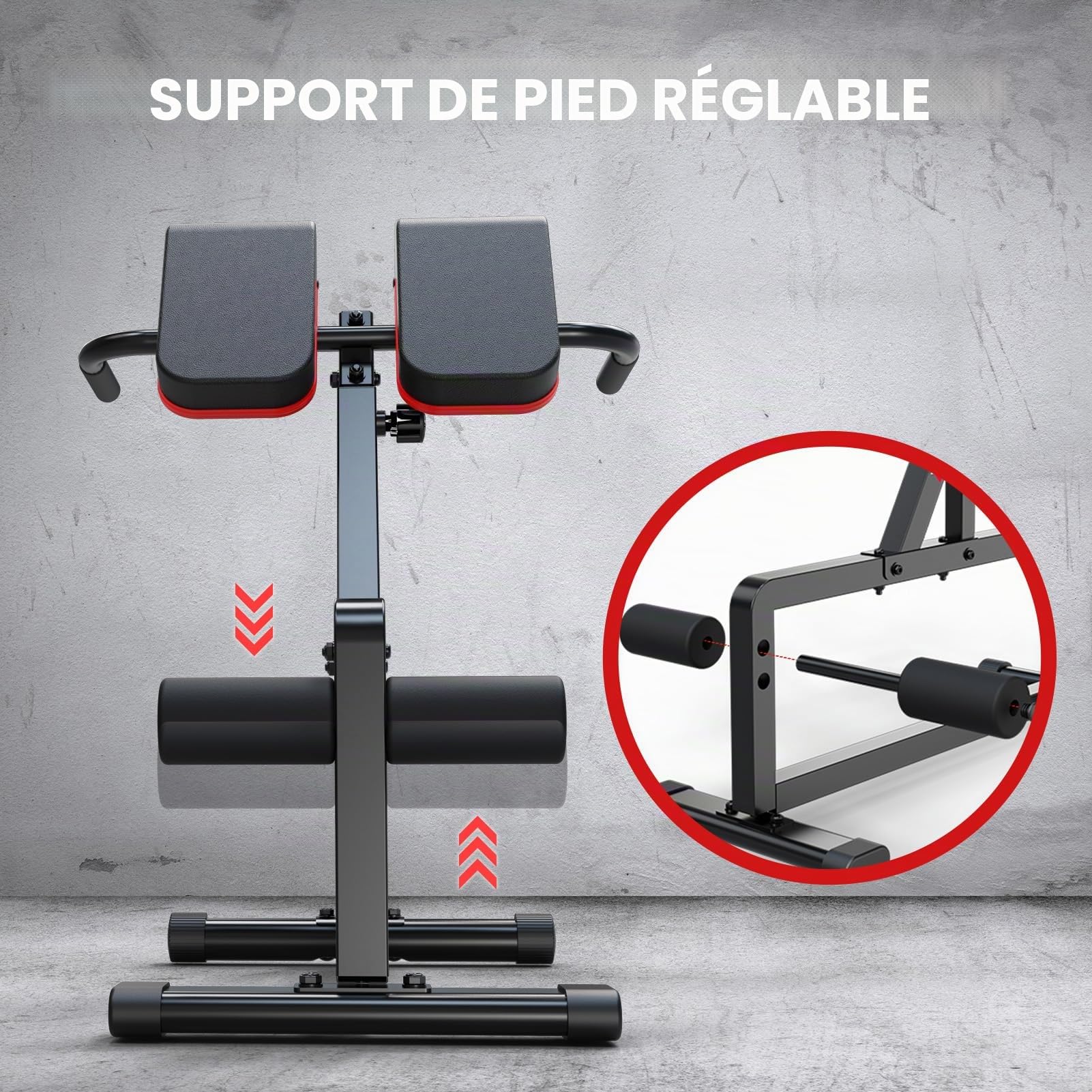 PASYOU Banc de Musculation Chaise Romain Hyperextension Multifonctionnel pour Les crunchs et Les Hyper-Extensions Abdominales