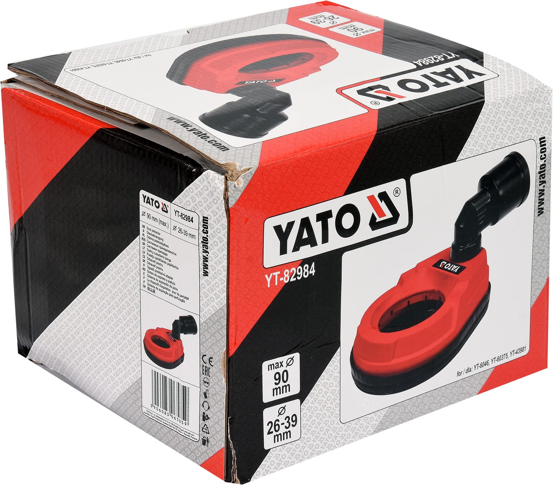 Hotte D'aspiration Universelle YATO Pour Perçage Sans Poussière, Diamètre 70 Mm Max, Avec Adaptateur 26-36 Mm