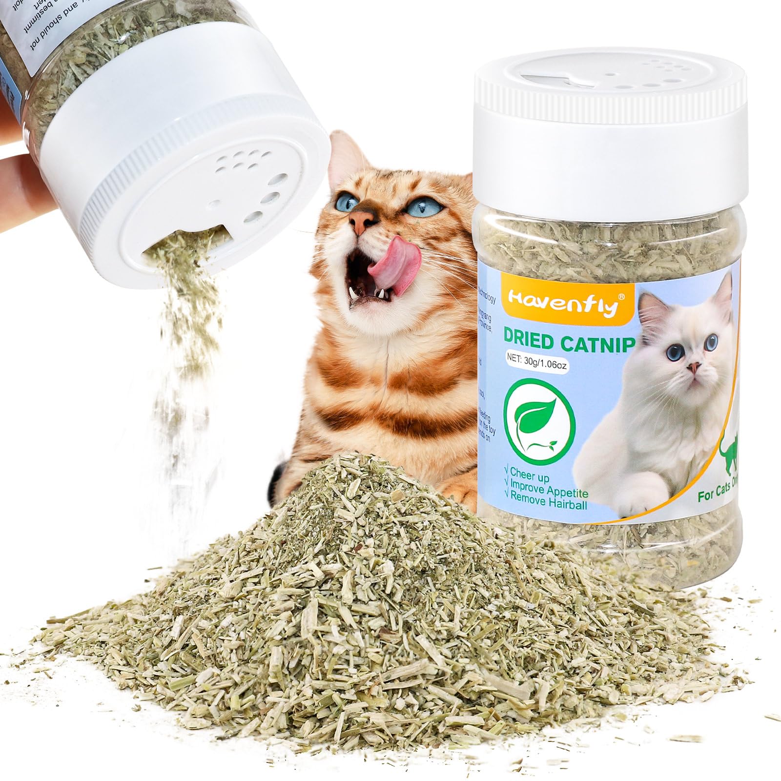 Catnip for Cats, 100% Natural Dried Cat Nip for Cats and Kittens, Used as a Snack or Refillable Catnip Toys, for Playing and Training, Catnip Amount Controllable