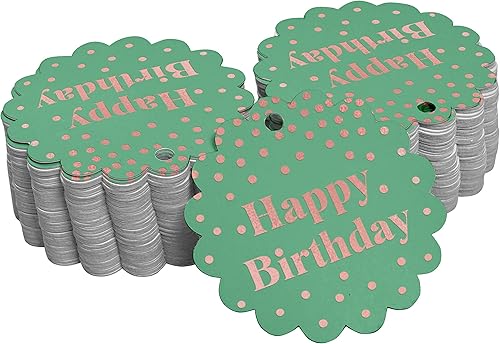 Miniatura 302 de Etiquetas colgantes para botellas de feliz cumpleaños, paquete de 100 unidades Blanco,Aqua Blue,Negro,Azul,Azul turquesa oscuro,Rosa