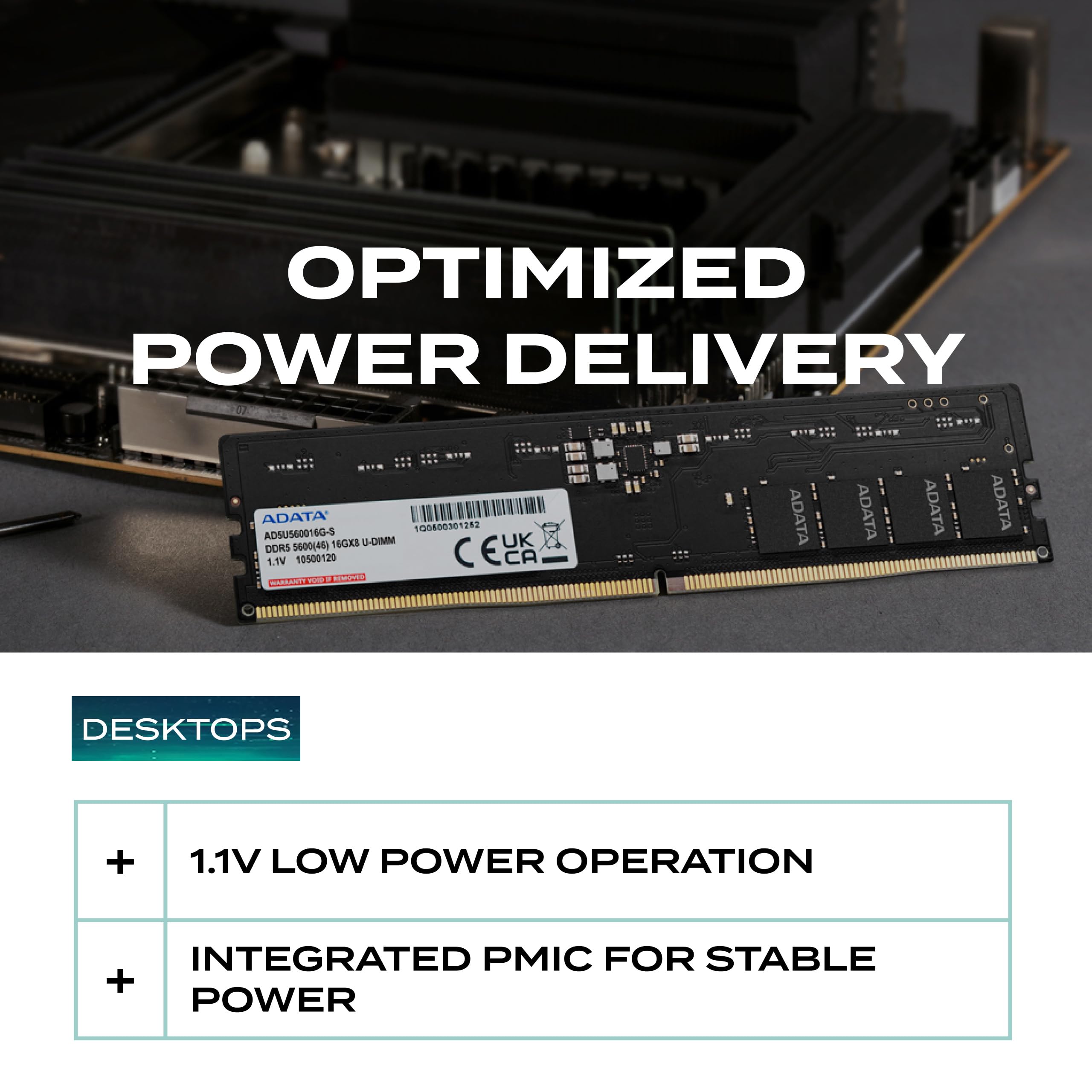 ADATA DDR5 5600 U-DIMM Module de mémoire 32 Go 2 x 16 Go 5600 MHz