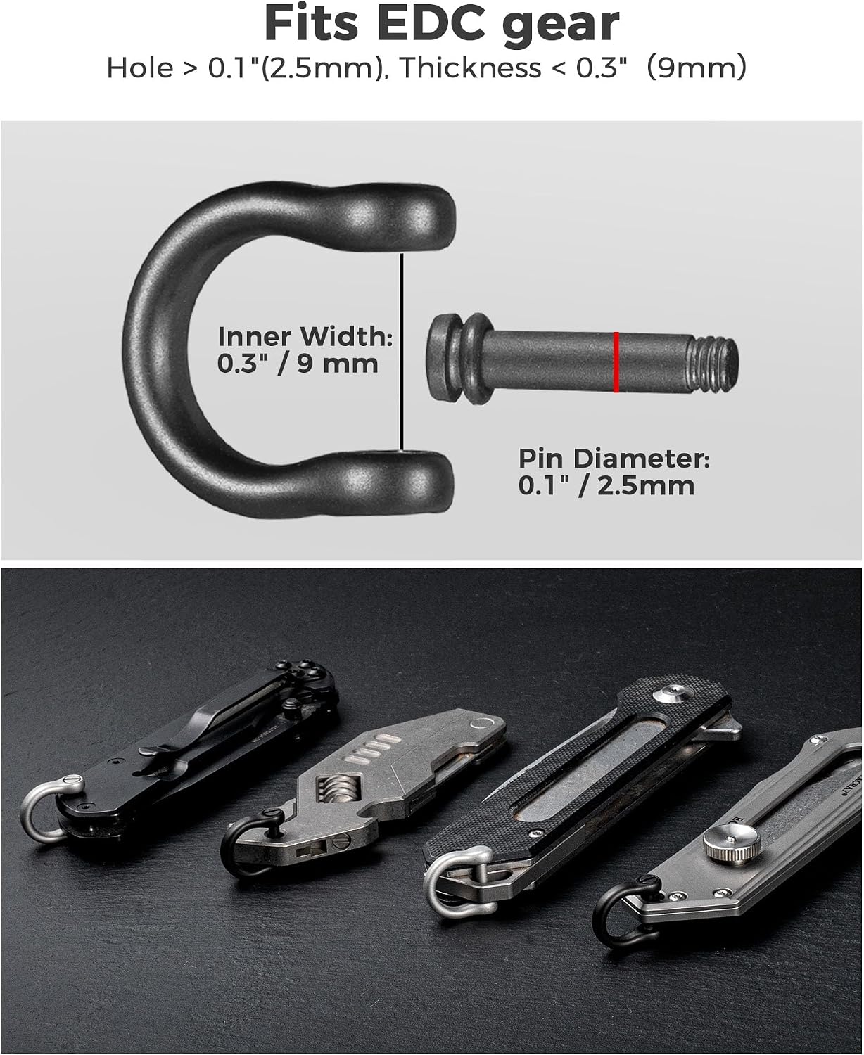 Micro D Ring Keychain Mini Key Ring for Car Keys image 3