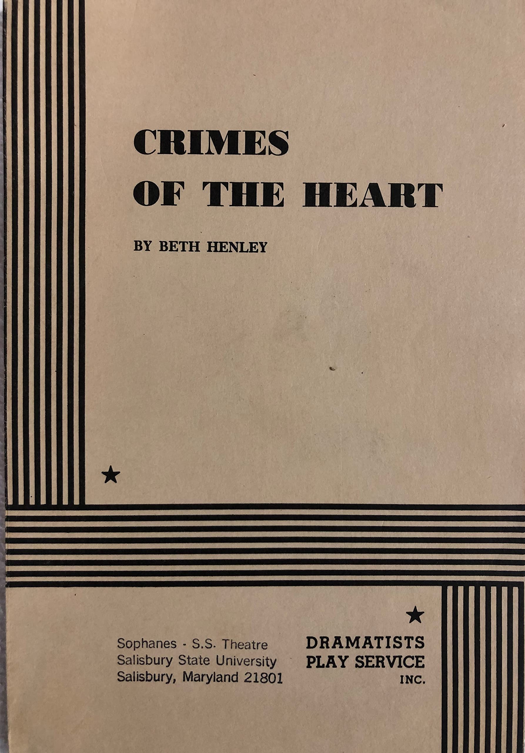 Crimes of the Heart. (Acting Edition for Theater Productions)