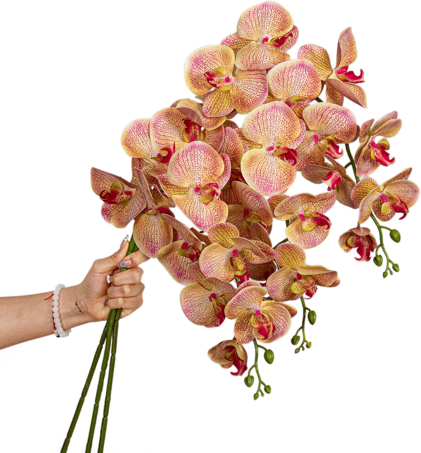 Artificial Phalaenopsis Flowers Branches 9 Large Blooms 38