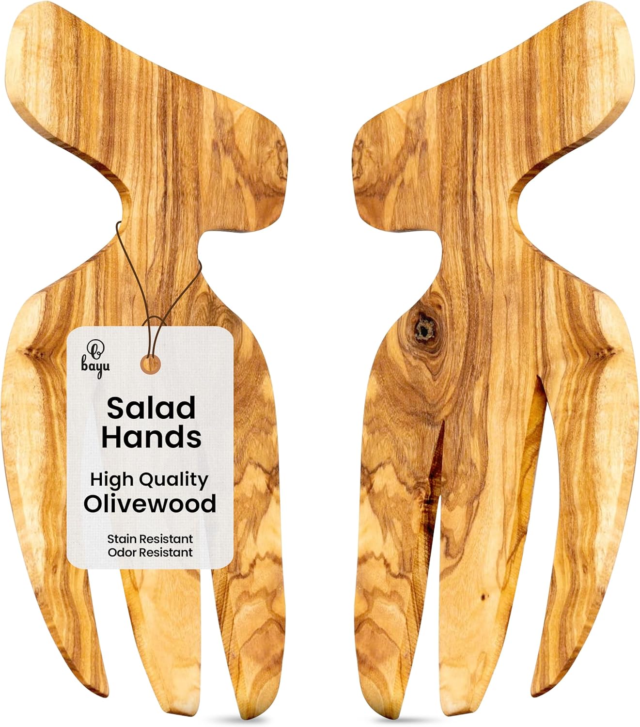 Bayu Olive Wood Handmade Salad Hands – One Pair of Salad Tongs, Salad Servers for Dinner, Wooden Salad Tongs for Salad, Pasta, and More Bayu Olive Wood Handmade Salad Hands – One Pair of Salad Tongs, Salad Servers for Dinner, Wooden Salad Tongs for Salad, Pasta, and More
