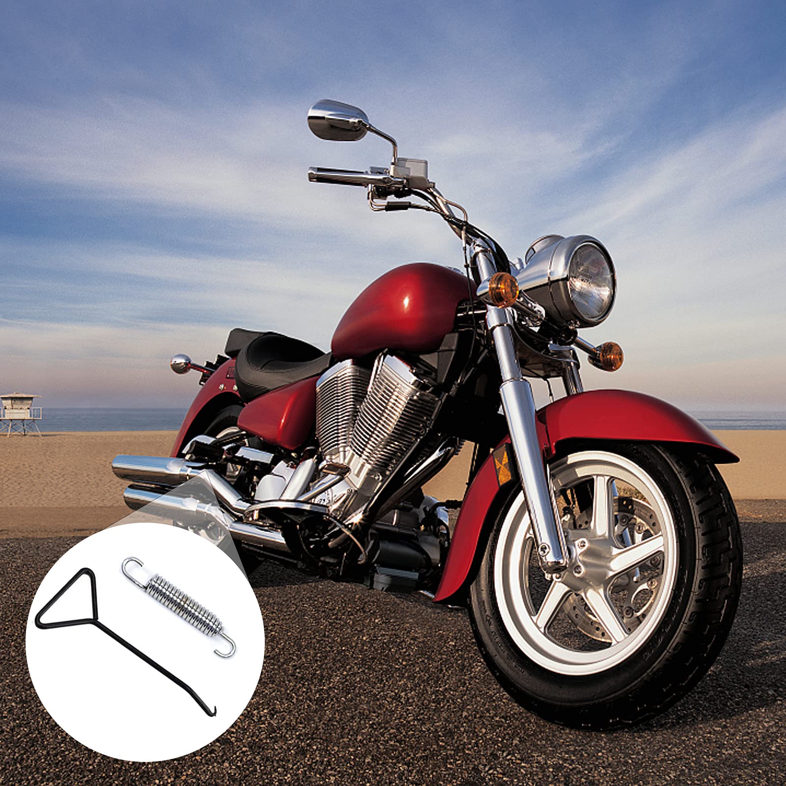 Molle di scarico per moto in acciaio inox 58 mm con gancio a molla per silenziatore