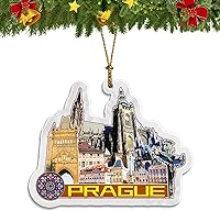 Vista 1 de Praga Europa Adorno de Navidad Acrílico Árbol de Navidad Colgante Decoraciones Classic Travel Souvenir Gift Collection -1178