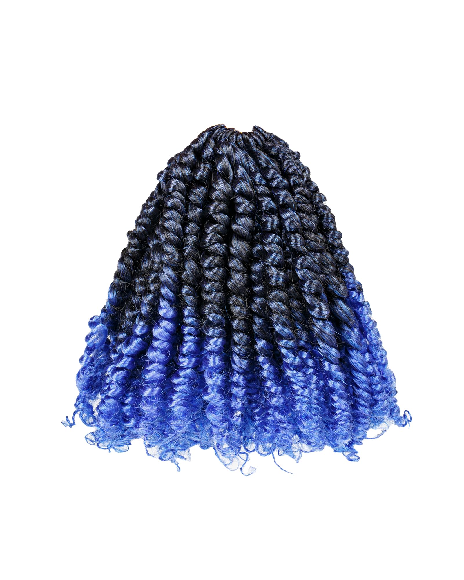 8 paquetes de cabello de ganchillo pretrenzado de 6 pulgadas, para mujeres y niños negros, azul degradado, extensión de pelo suave y ligera (6 pulgadas, 8 paquetes, T1B/azul)