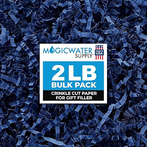 Miniatura 146 de MagicWater - Papel de corte arrugado para cestas de regalo, 2 libras, vainilla y oro, perfecto para relleno de papel triturado, relleno de cestas