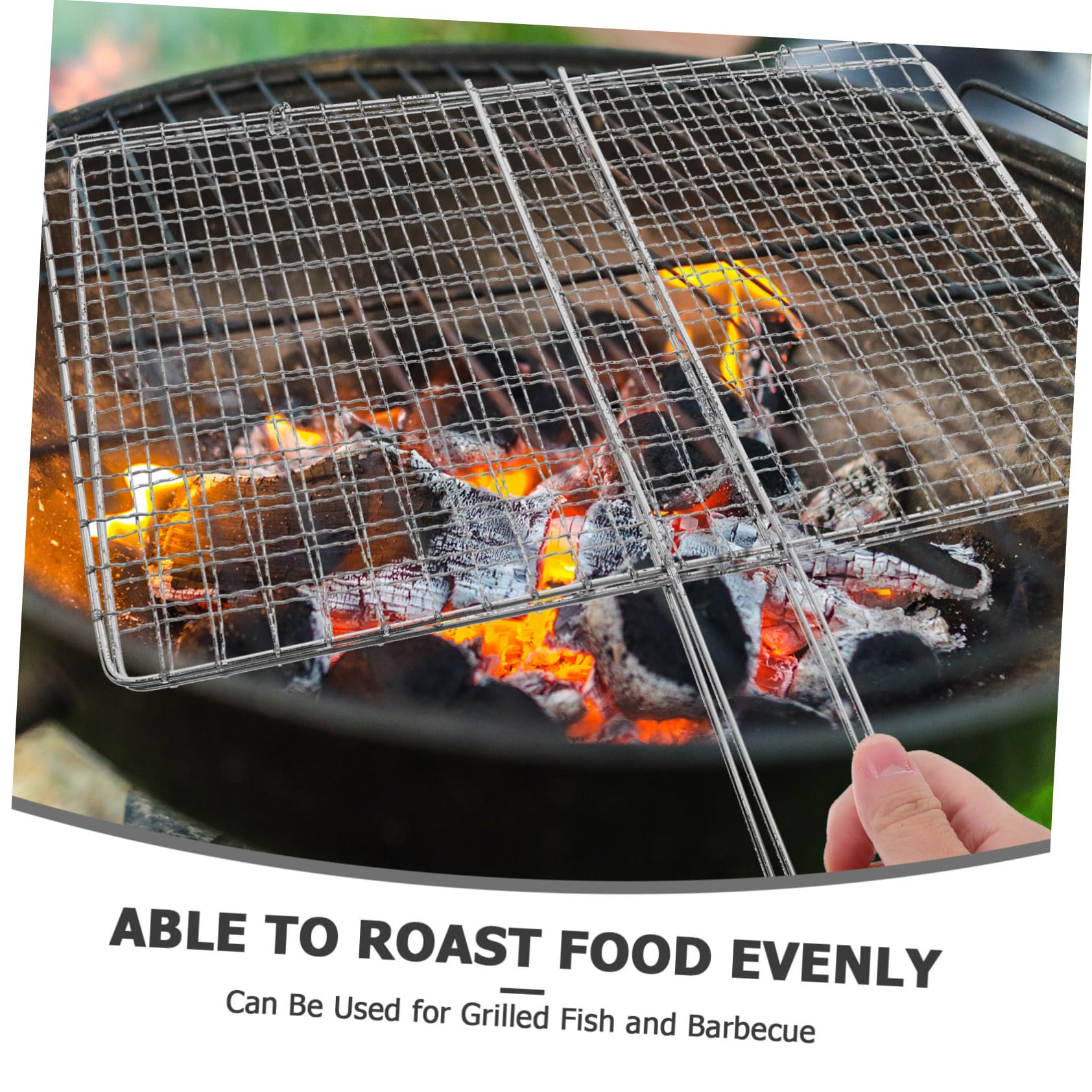 ibasenice 3 Piezas Rejilla Inoxidable para Barbacoa Exterior Cesta de Malla para Verduras y Pescado Accesorio Resistente para Parrilla Camping