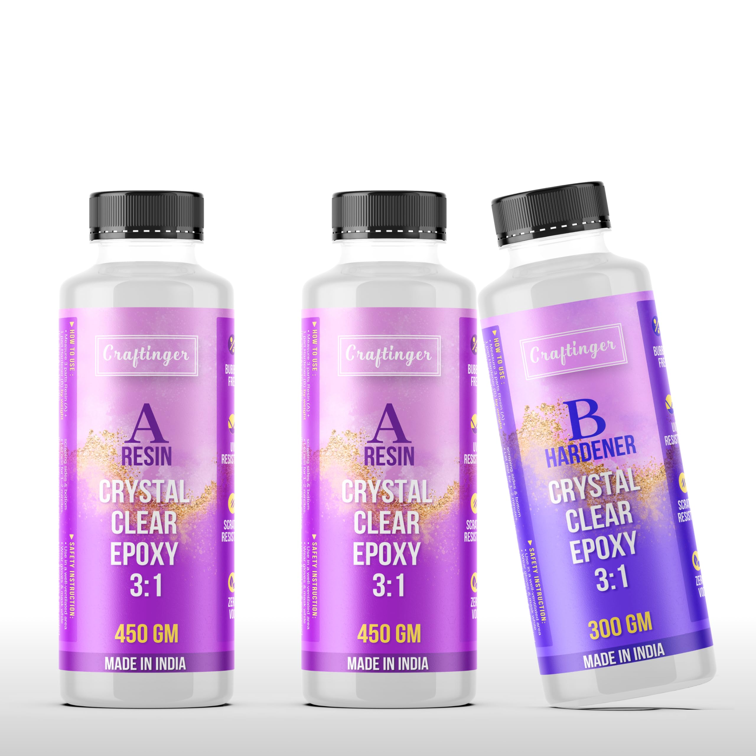 Cryastal Clear All in One Epoxy Resin 3:1 Mixing Ratio for Resin Art (1200 Gm)