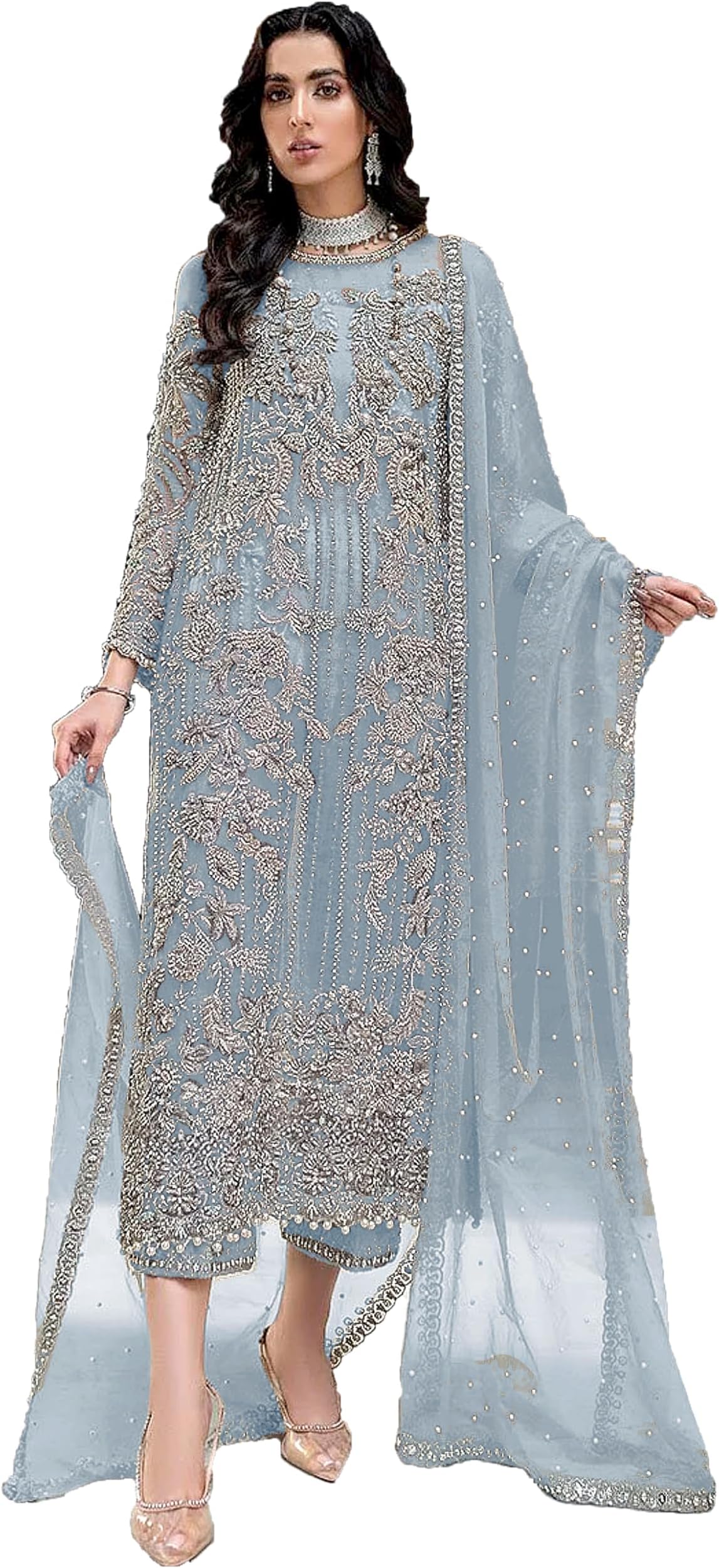 Shriva Fashion women's ready to wear embroidered eid festival pakistani salwar kameez suit for women (1032)